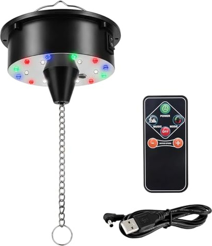 Zenselect Discokula Motor, Spegelbolls Rotationsmotor med 18 LED-pärlor, Multi-läge Tyst Drivmotor med Fjärrkontroll för Disco-ljuseffekter
