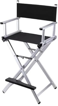 ZHOUXYFDC Hopfällbar regissörsstol för makeupartister med hög aluminiumram, hopfällbar regissörsstol för utomhusbruk, regissörsstol för lätt och bärbar smink(Silver)