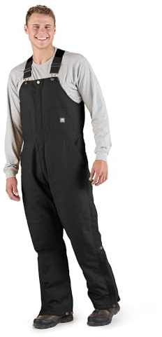 Berne Men's Heritage Insulated Duck Bib Overall, Large Short, Black