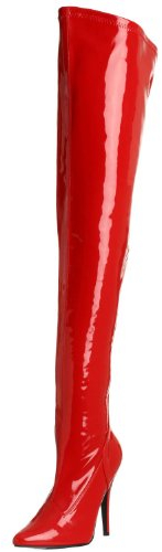 Higher-Heels PleaserUSA Overknee-Stiefel Seduce-3000 Lack rot Gr.39
