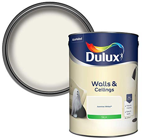Dulux Silk Emulsion Paint For Walls And Ceilings - Jasmine White 5 Litres