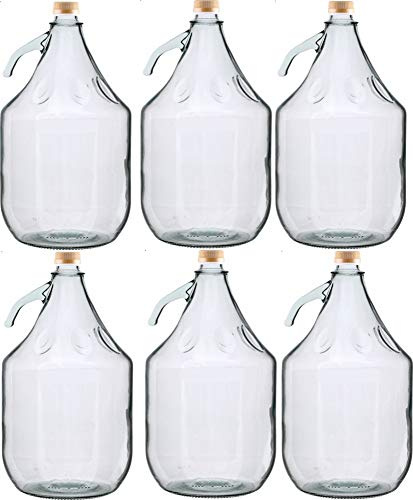 Lot de 6 ballons de fermentation en verre de 5 l avec fermeture à vis
