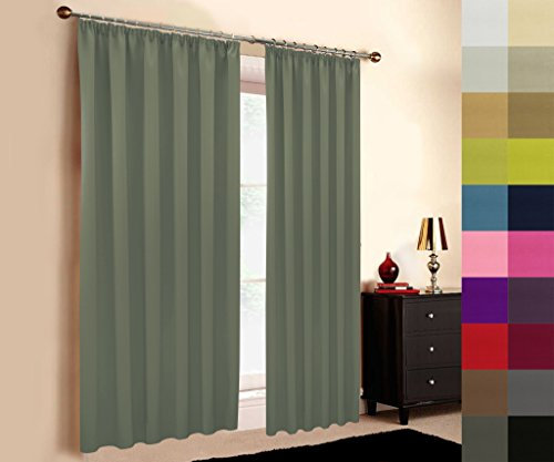 Sun World Hochqualitativer Verdunkelungsvorhang nach Maß, Kräuselband, Schlaufen, Maßanfertigung, Thermovorhang Vorhang nach Maß, Gardinen nach Maß, Waldgrün (270cmcm Höhe x 145cm Breite)