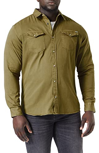 JACK & JONES Herren JJESHERIDAN Shirt L/S NOOS 12138115, Forest Night/Slim, M