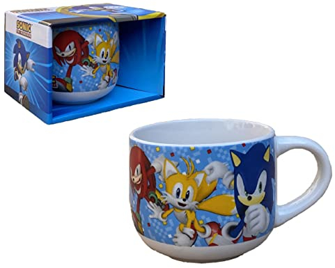 CARTOON Tasse en céramique, Sonic, large jumbo, 380 ml, en boîte