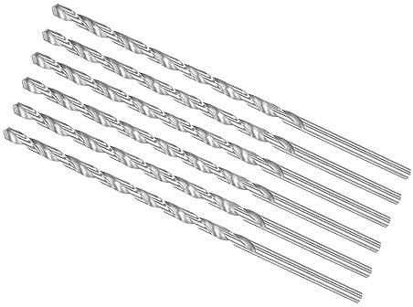 CoCud Extra Largas Helicoidales Brocas, 6mm Diámetro 200mm Total Longitud, Alta Velocidad Acero Brocas Helicoidales - (Aplicaciones: para Cobre Metal Carpintería Aluminio), 6uds