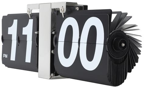 Tonysa Flip Clock Digital, Flip-Schreibtisch-Regaluhr Im Retro-Stil, Mechanische Digitalanzeige, Batteriebetrieben, mit Abnehmbaren Karten, Große Zahlen.