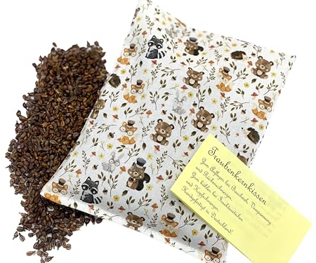 Cojín de semillas de uva como cojín de calor o frío, 18 x 13 cm, diseño de osos, erizos y más.