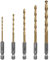 SALI 5 teiliges HSS Bohrerset Sechskantschaft Schnellbohrkronen 3,2-8 mm Titan-beschichteter Bohrersatz Schnellwechsel 1/4-Sechskantaufnahme Spiralbohrer Metallbohrer für Holz Kunststoff Aluminium