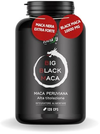 Maca nera Extra Forte 10000 mg,Maca Peruviana uomo e libido e vigore,integratore Black maca andina Resistenza e Virilità per Uomo miglioramento Prestazioni Fisiche e Mentali Durevoli