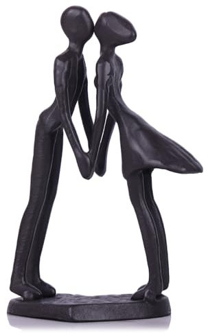 Scultura in Ferro per Coppie 15,8 cm, Regali di Anniversario in Ferro per Coppie, Figura Astratta Moderna, Scultura Romantica d'Amore per Decorazione Casa su Mensola, Caminetto, Ufficio Gifts (Style8)