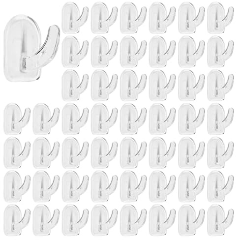 50 Pièces Mini Crochets, Crochets En Plastique Transparents, Crochets Simples, Crochets Imperméables, Crochets Auto-Adhésifs, Accessoires De Maison.