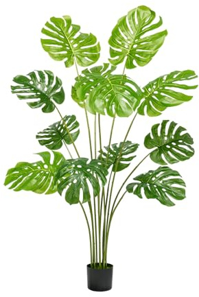 SARKEY Monstera konstgjord i kruka, tropisk palm falsk monstera träd i kruka, konstgjorda växter tropisk grön falsk växt, för hem kontor badrum kök och inomhusdekoration (160 cm)