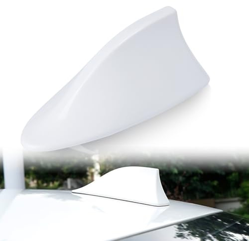 Antenna Pinna Squalo Universale per Auto, Antenna per Autoradio, Sostitutiva dell'Antenna Universale con Forte Funzione di Ricezione (Bianco)