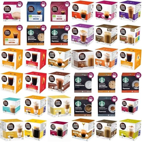 Pick Any 4 Boxes of Compatible with Dolce Gusto Machines Coffee Pods, Pick from 40+ blends Latte, Espresso, Tea, Cappuccino, Chocolate, Caramel, Decaf