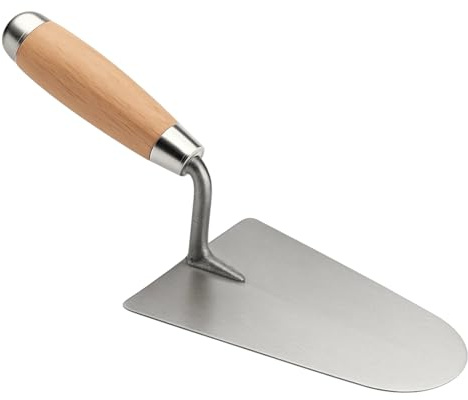Topolenashop Cazzuola da Muratore 20 cm con Manico in Legno | Attrezzo per Intonaco, Malta e Cemento | Lama in Acciaio Resistente | Utensile per Muratura, Ristrutturazioni e Fai da Te 332526