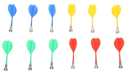 Freccette Magnetiche per Bersaglio 12 Pezzi Freccette di Ricambio in Plastica con Potenti Punte Magnetiche Sicuro per Bambini Adulti Giochi all'aperto per Interni Rosso Verde Blu