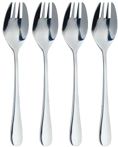 MasterClass 4-Piece Stainless Steel Spork Set, Cutlery, 17 cm, Silver