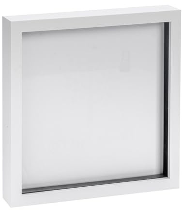 Nicola Spring 3D Shadow Box Photo Frame - 20 x 20 (50 x 50cm) - Pack of 1 - White 3D Photo Picture Frame Box Large Display Case for Object, Crafts, Keepsakes, Wedding, Graduation