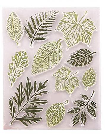 GIVBRO Sello de sello transparente para plantas, plantilla de scrapbooking hojas estampadas plantillas para manualidades, álbumes de fotos, decoración (#D)