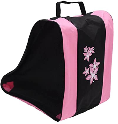 F Fityle Sac de Patinage à roulettes, Unisexe Respirant, Sac de Transport, bandoulière réglable, Sac de Rangement, Patins ou Accessoires de Roller, Rose