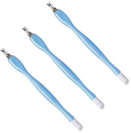 Lmyzcbzl Cuticule à Ongles Fourches, 3 Pcs Cuticules Trimmer Pusher, Double Tête Pousseurs Cuticulaires, Nail Art Fourche, pour Manucure, Pédicure