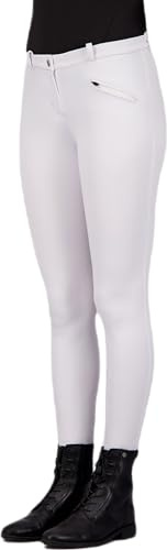 euro-star Easy Rider by ERJoy Full Grip - Pantalones de equitación para niños, color blanco, cintura 128