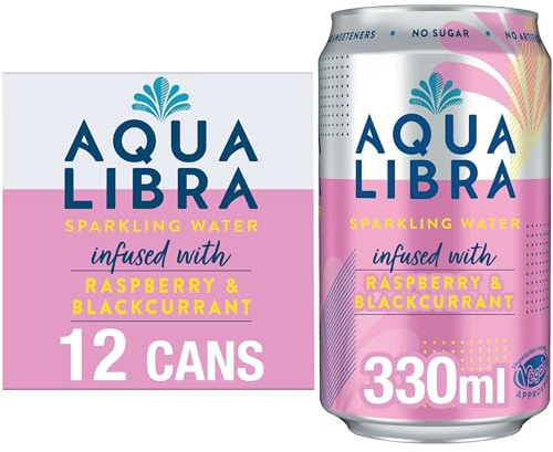 AQUA LIBRA Raspberry & Blackcurrant 330ML, Pack of 12