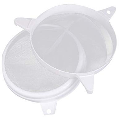 Dinglong Filtro Setaccio in Acciaio Regolabile Strato in Acciaio Inox Attrezzature per Filtro Miele Doppia Forniture per apicoltura Forniture per apicoltura Vela scherma (White, 24X24cm)