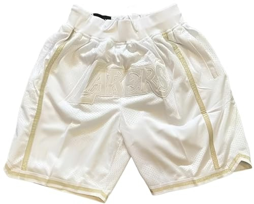 Kdtoll Pantalones NBA Hombre - Pantalones Cortos Lakers de Baloncesto para Verano y Deportes al Aire Libre - Shorts de Entrenamiento de Secado Rápido con Bolsillos