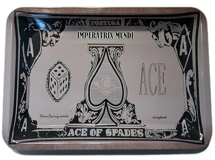 Plateau à Rouler Multi Usage Générique Plateau à Rouler 18X12,5 cm en Métal Noir et Blanc Rectangulaire Vintage