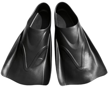 ENEN Palmes de Natation en Silicone Réglables Taille 36-44, Palmes d'entraînement de Natation Courtes pour Enfants et Adultes Femme Homme pour Entraînement Snorkeling (XSY-Noir,S(36-38))