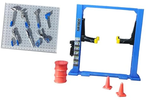 predolo Kit de Herramientas de reparación para Diorama de Garaje a Escala 1/64, para exhibición de maquetas, Taller de Modelos y Taller de automóviles, Elevador de Coches Azul