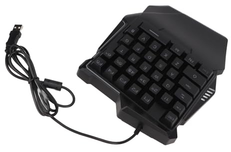 ZASCHMOY One Handed Gaming Keyboard 35 Key Ergonomic USB RGB Backlit Silent Mechanical Keyboard for PC