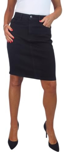 Paulo Due Women's Knee Length Stretch Denim Skirt Ladies Pencil Jeans Skirt 10-22