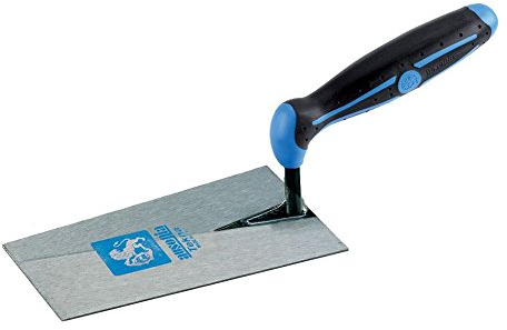 AUSONIA - 40001 Paleta de albañil Punta Cuadrada con Mango Mango de Goma Bimaterial 14 cm