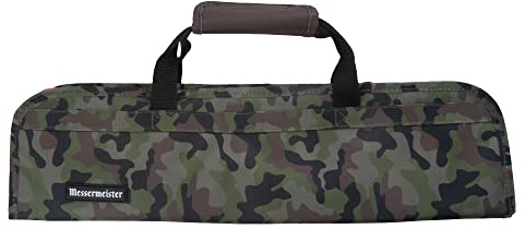Messermeister 8-Pocket Padded Knife Luggage Bag, Camouflage - 8 Elasticized, Reinforced Pockets for Culinary Tools - Holds Up to 18” Knife - Functional, Stylish & Durable