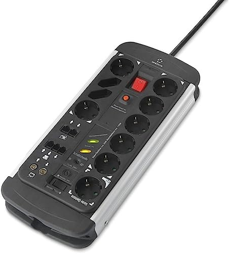 Renkforce 1015A-CMB-SXMS Master/Slave-Steckdosenleiste 10fach Schwarz, Aluminium Schutzkontakt 1 St.