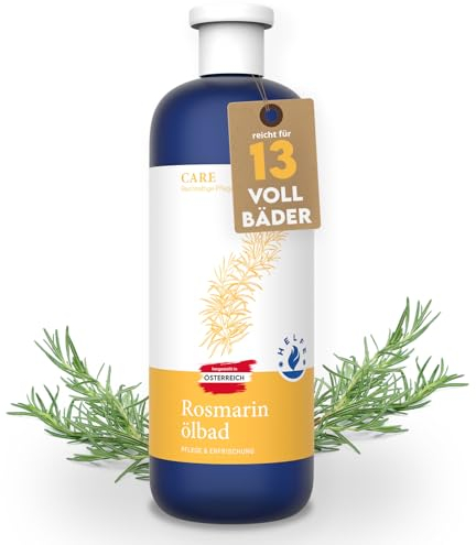 HELFE® Olio da bagno di rosmarino (200 ml) – efficace additivo per la circolazione sanguigna, anche come pediluvio, ha un effetto antinfiammatorio e analgesico