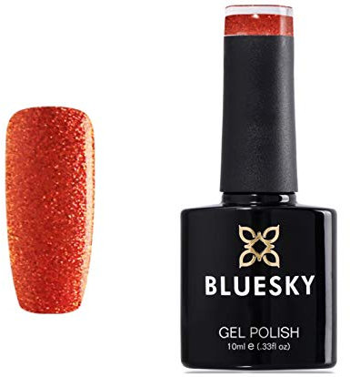 Bluesky Glitter RUST TERRACOTTA PINK FROSTY SHIMMER JQ01 FROSTY SUNSET ORANGE FINE GLITTER Nail Gel Polish UV LED Soak Off 10ml