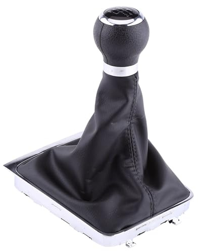 Qiilu 6-Gang-Schaltknauf-Boot-Kit Auto-Schaltknauf-Schalthebel-Gamaschen-Boot-Frame-Kit Passend für B6 2005-2012
