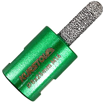 KURSTOL Diamond Mortar Raking Bit - 8mm x 25mm with M14 Thread for Brickwork Joint Mortar Removal Masonry,Stone,Concrete Angle Grinder Bit