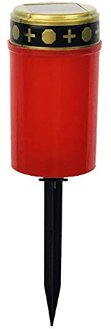 Caneem Lámpara de cementerio – Luces eternas para tumbas solares, luz decorativa ritual impermeable, luz conmemorativa, con enchufe de tierra, sin llama, para sacrificio conmemorativo de tumba al aire