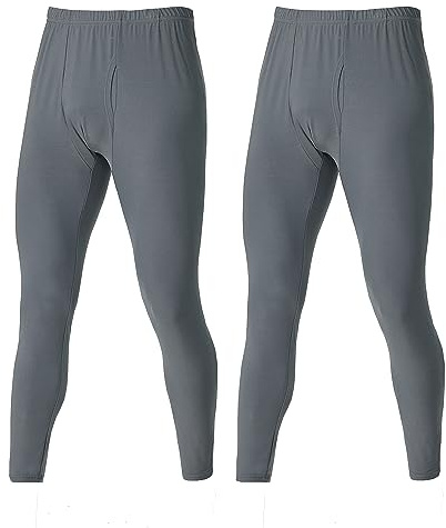 YUSHOW Long Johns for Men 2 Pack Thermal Bottoms Warm Winter Base Layer | Loungewear and Sleepwear, 180 GSM Knit, Four Way Stretch, Flatlock Seams, Elasticated Waistband,Cold weather, Machine Wash