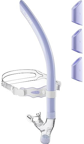 CAPAS Training Schwimmen Schnorchel für Runde Schwimmen, ideale Passform, Schwimmer-Schnorchel mit Flüssigkeit Silikon Mundstück verstellbaren Riemen Swivel Stirnband, für Erwachsene Männer Frauen