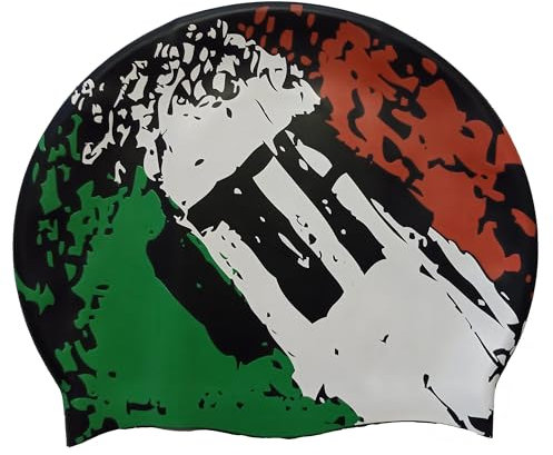 Badekappe für Herren und Damen, Unisex, Kappe Herren, Schwimmkappe aus hochwertigem Silikon, Schwimmkappe mit verstärktem Rand, Badekappe in vielen Modellen und Mustern (Italien)