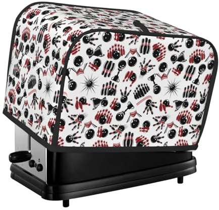 Copertura per tostapane a 2 fette, impermeabile, con tasche, per piccoli elettrodomestici da cucina, protezione dalle impronte digitali, lavabile in lavatrice