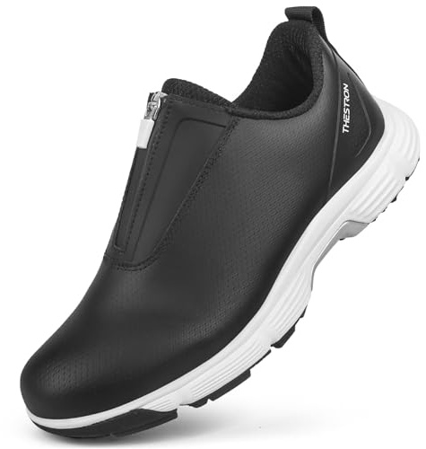 ZHENSI Zapatos De Golf Impermeables Hombre Zapatillas De Entrenamiento De Golf Profesionales Sin Clavos Zapatillas para Caminar con Cremallera Zapatillas Ligeras Antideslizantes