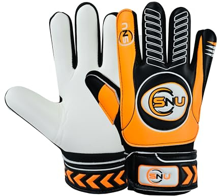 Guanti da portiere da calcio per ragazzi, bambini e ragazzi, con palmo super grip e protezione durevole (arancione, 6)
