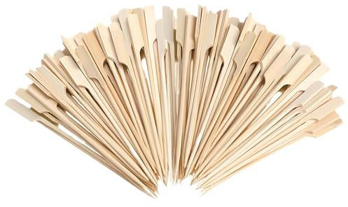 300 Pcs Wooden Skewers for Kebabs 9 cm, Fruit Kebab Sticks for Children, Compact and Portable Ideal for BBQ Party Sandwiches and Burgers, Suitable for Home Barbecue and Outdoor Picnic